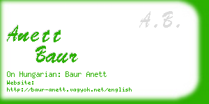 anett baur business card